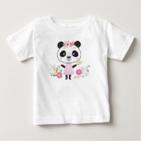 T-shirt fille rose panda adorable