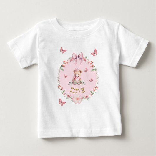 Pour Bébé T-shirt fleurs & papillons (Devant)