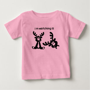 POUR BÉBÉ T-SHIRT FUNNY DEER JE REGARDE DES ENFANTS