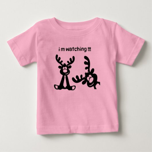 POUR BÉBÉ T-SHIRT FUNNY DEER JE REGARDE DES ENFANTS (Devant)