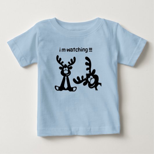 POUR BÉBÉ T-SHIRT FUNNY DEER JE REGARDE DES ENFANTS (Devant)