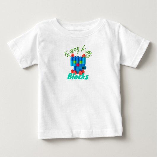 Pour Bébé T-Shirt Funny Kitty Blocks (Devant)