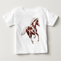 T-shirt galopant de nourrisson de cheval de