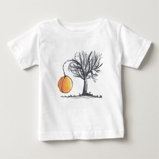 Pour Bébé T-shirt Giant Peach Tree dessiné à la main (Devant)