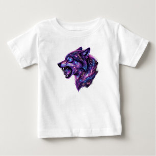Pour Bébé T-Shirt Graphique Loup Hurleur Galaxie Cosmique Cé