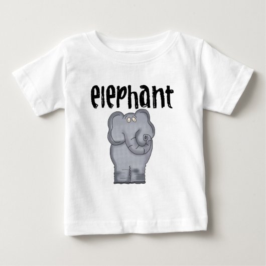 Pour Bébé T-shirt Grey Elephant Baby Raglan (Devant)