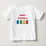 Pour Bébé T-shirt heureux de Chanukah<br><div class="desc">T-shirt heureux de Chanukah avec le hannukkah Chanukdah de dreidelshanukah</div>