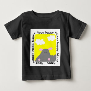 Pour Bébé T-shirt Hippo Happy Baby Raglan