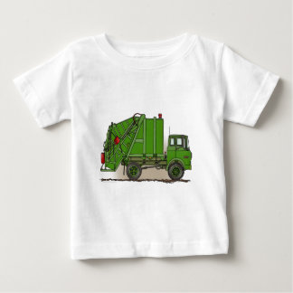 Pour Bébé T-shirt infantile vert de camion à ordures