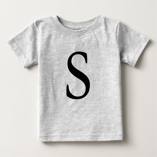 Pour Bébé T-shirt initial noir monogrammé (Devant)