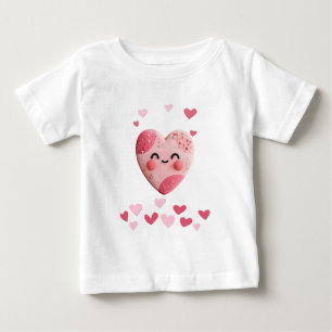 Pour Bébé T-Shirt Kawaii Cookie avec Cœurs et Paillettes