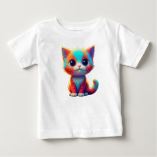 Pour Bébé T-shirt Kitten couleur arc-en-ciel