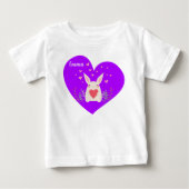 Pour Bébé T-Shirt Lapin Doux avec des Cœurs (Devant)