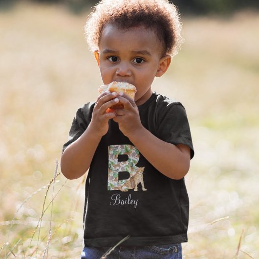Pour Bébé T-shirt lettre B léopard