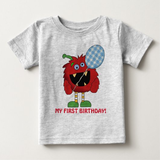Pour Bébé T-shirt Little Monster premier anniversaire (Devant)
