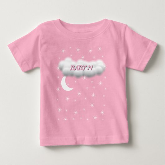 Pour Bébé T-shirt lune et étoiles (Devant)