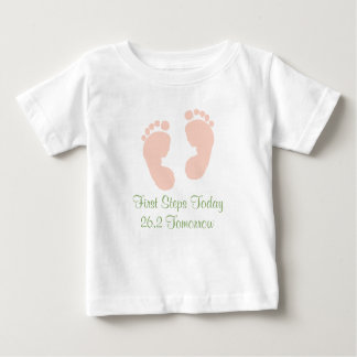 Pour Bébé T-shirt Marathon Baby Pink Footprint