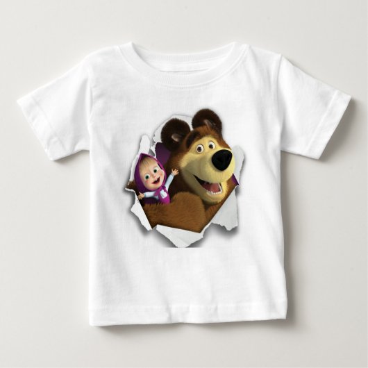 Pour Bébé T-Shirt Masha et l'ours (Devant)