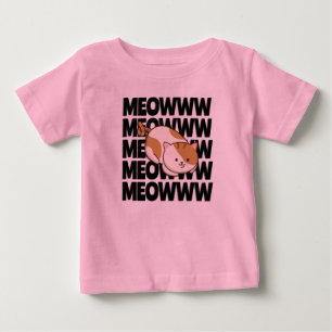 Pour Bébé T-shirt Meow Cat Baby Fine Jersey
