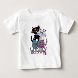 Pour Bébé T-shirt mignon de bande dessinée la famille de