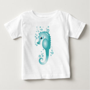 Pour Bébé T-shirt mignon de l'hippocampe du nourrisson de