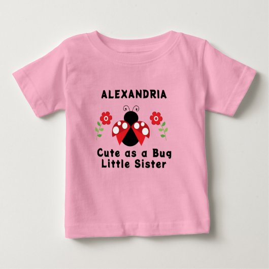 Pour Bébé T-shirt 'Mignonne comme une coccinelle petite soeu (Devant)