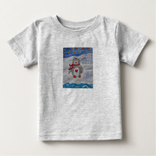 Pour Bébé T-shirt Penguin de neige d'hiver