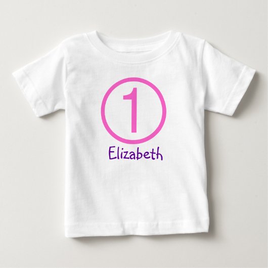Pour Bébé T-shirt personnalisable d'anniversaire d'âge et de (Devant)