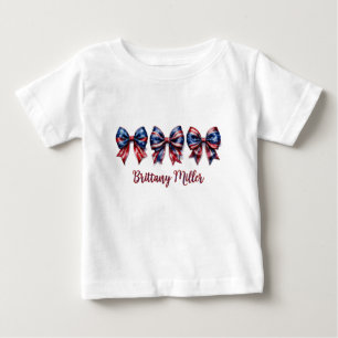 Pour Bébé T-Shirt personnalisé avec un nœud drapeau américai