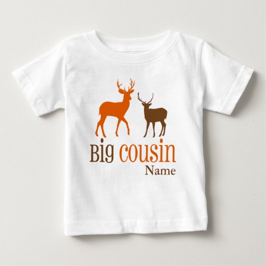 Pour Bébé T-shirt personnalisé Big Cousin Deer (Devant)