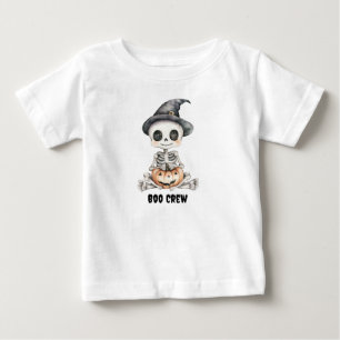 Pour Bébé T-shirt personnalisé "Boo Crew" avec squelette mig