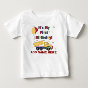 Pour Bébé T-shirt personnalisé d'anniversaire de camion à