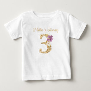 Pour Bébé T-shirt personnalisé Lapin de Jardin 3ème Annivers