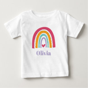 Pour Bébé T-shirt personnalisé Rainbow rose et violet
