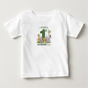 Pour Bébé T-Shirt personnalisé Safari 1er anniversaire fille