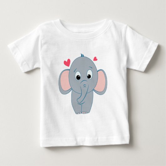 Pour Bébé T-shirt petit éléphant mignon (Devant)