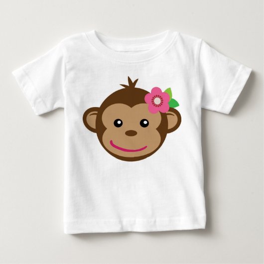 Pour Bébé T-shirt petit singe (fille) (Devant)