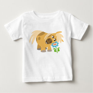Pour Bébé T-shirt Pony et Flower Cartoon