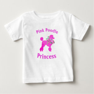 Pour Bébé T-Shirt Princesse Anniversaire Chien Caniche Rose