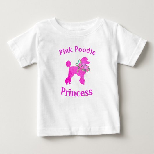 Pour Bébé T-Shirt Princesse Poodle Rose Fille de Fête d'Anni (Devant)