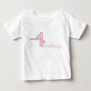 Pour Bébé T-shirt rose de joyeux ęr anniversaire