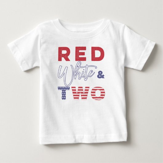 Pour Bébé T-shirt rouge blanc et deux ans (Devant)