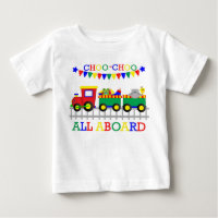 T-shirt rouge de nourrisson de train de Choo-Choo