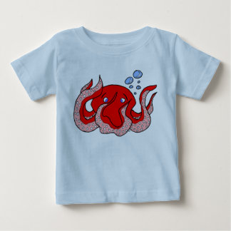 Pour Bébé T-shirt rouge de poulpe