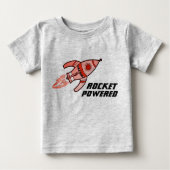 Pour Bébé T-shirt rouge jaune de l'espace propulsé par fusée (Devant)