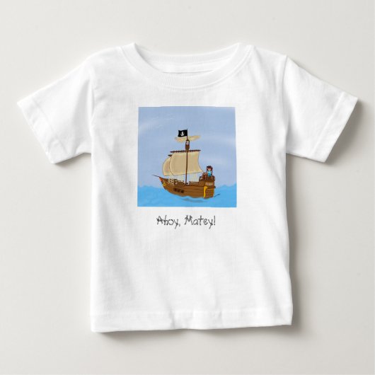 Pour Bébé T-shirt Ship WIth Pirates (Devant)