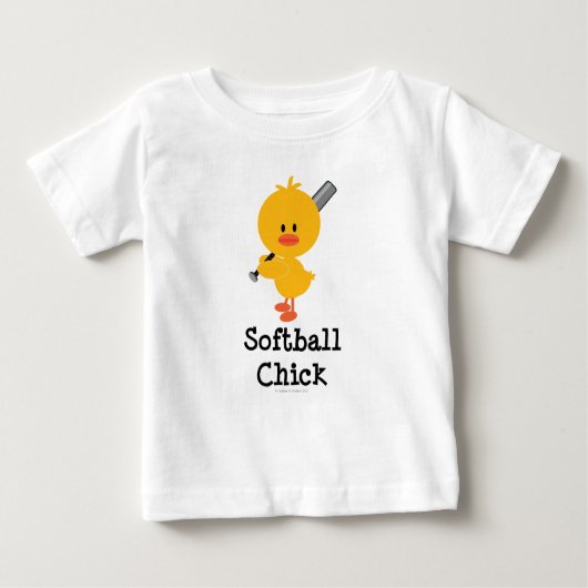 Pour Bébé T-shirt softball Chick Baby Long Sleeve (Devant)