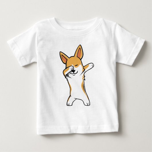 Pour Bébé T-shirt tamponnant drôle de corgi (Devant)