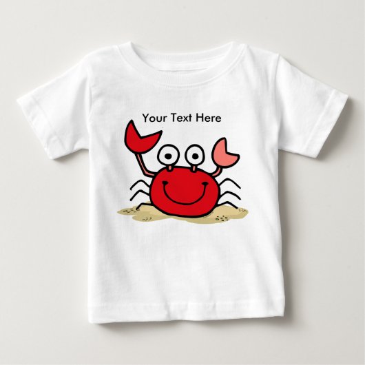 Pour Bébé T-shirt trop mignon de coutume de crabe (Devant)