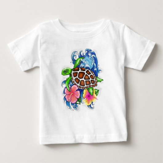 Pour Bébé T-shirt Tropical Sea Turtles Toddler (Devant)
